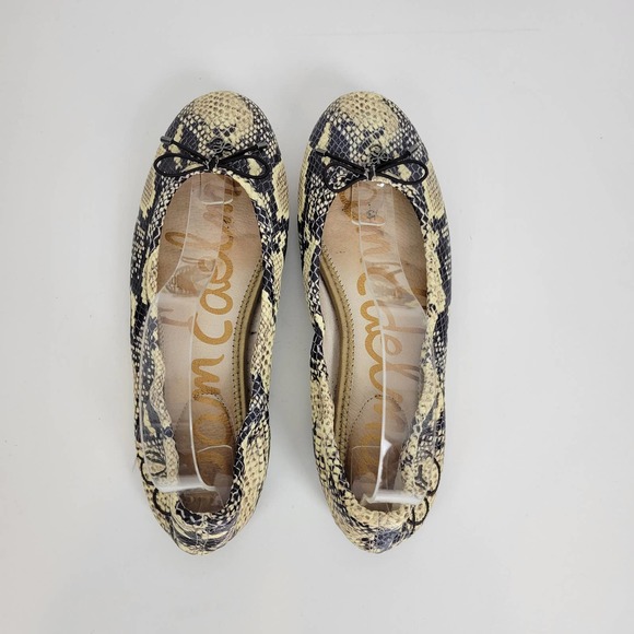 Sam Edelman Womens Shoes Size 8 Brown Leather Embossed Snakeskin Print Flats - Picture 3 of 10